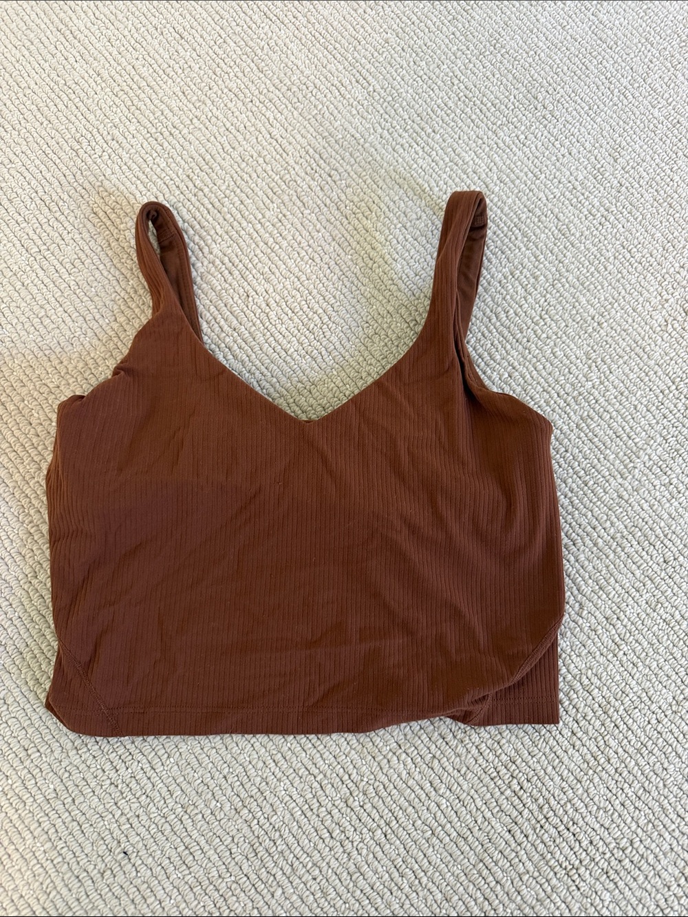 lululemon athletica Ribbed V-Neck Crop Tank - Brown